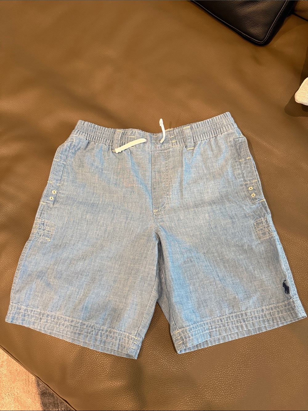 Polo by Ralph Lauren Kids Light Blue Casual Cargo Drawstring Shorts